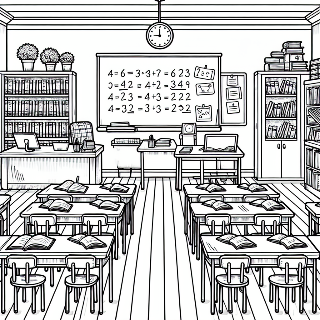 Busy Classroom coloring page