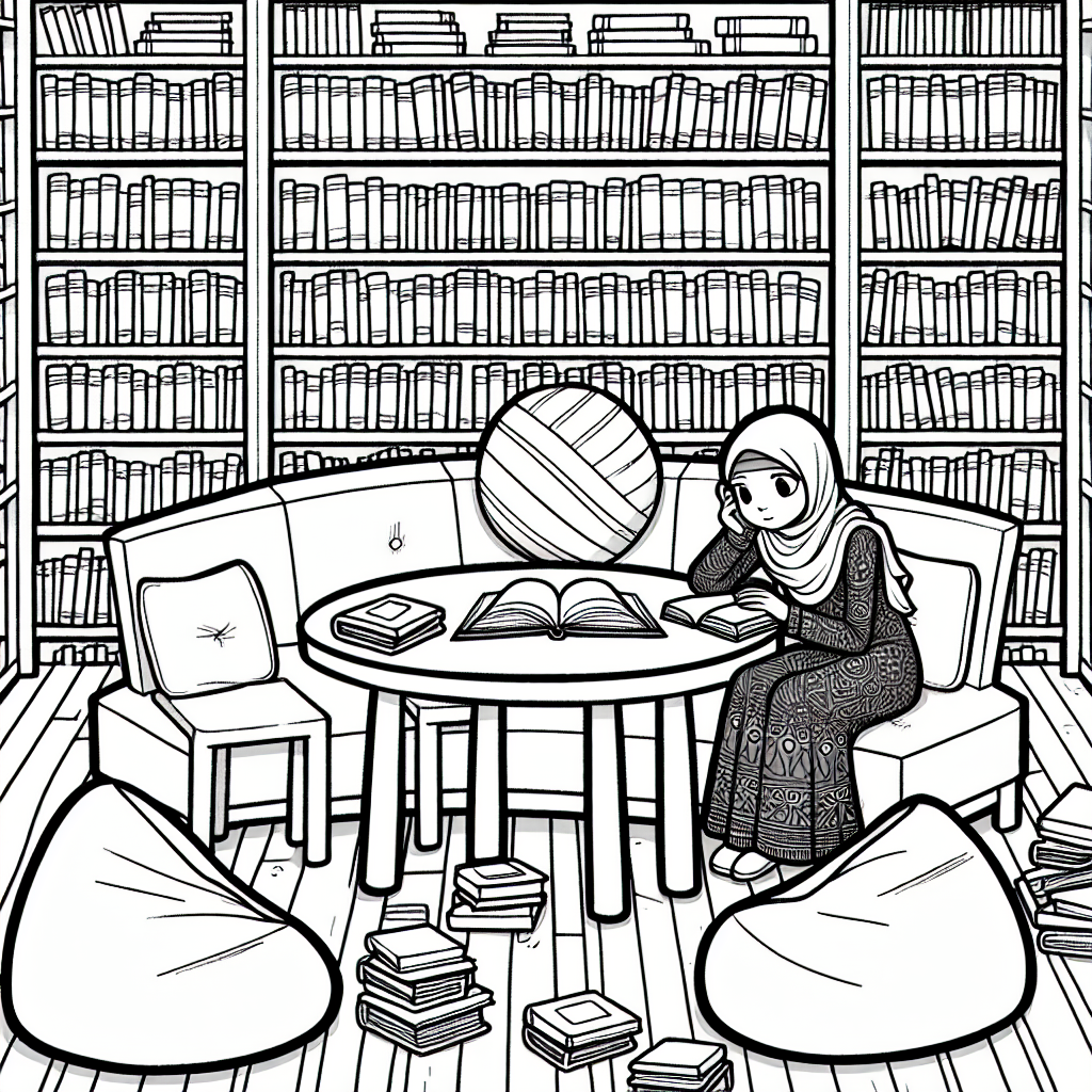 School Library coloring page