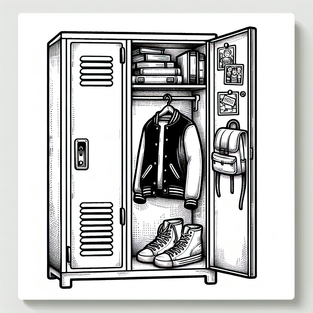 School Locker coloring page