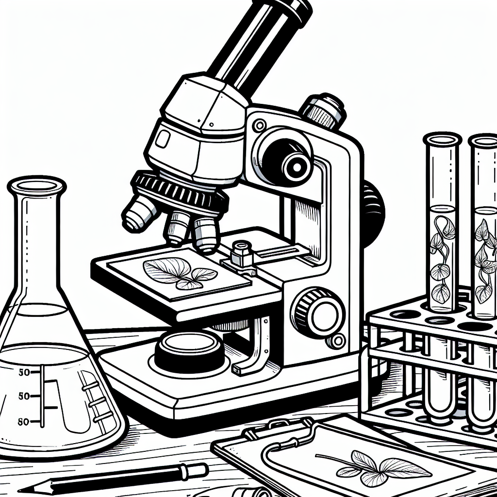 Science Microscope coloring page