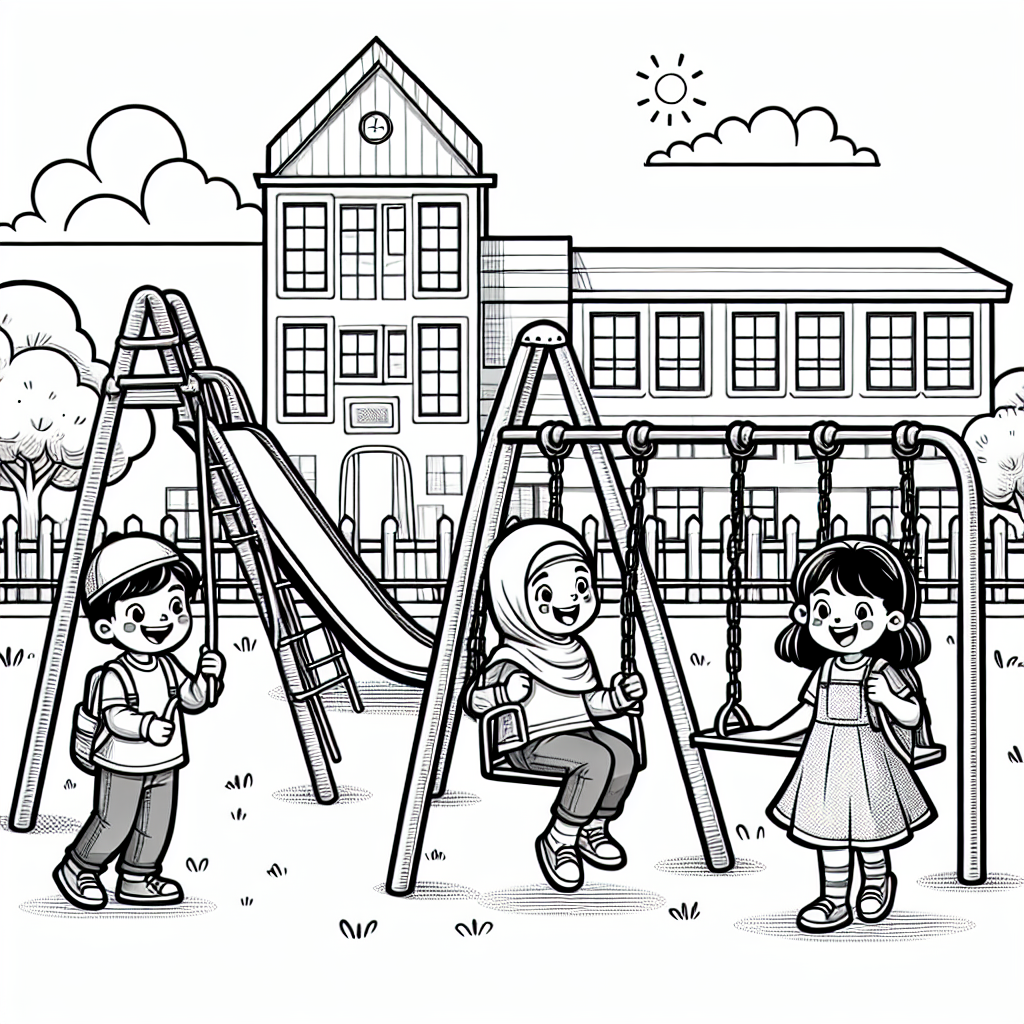 School Playground coloring page