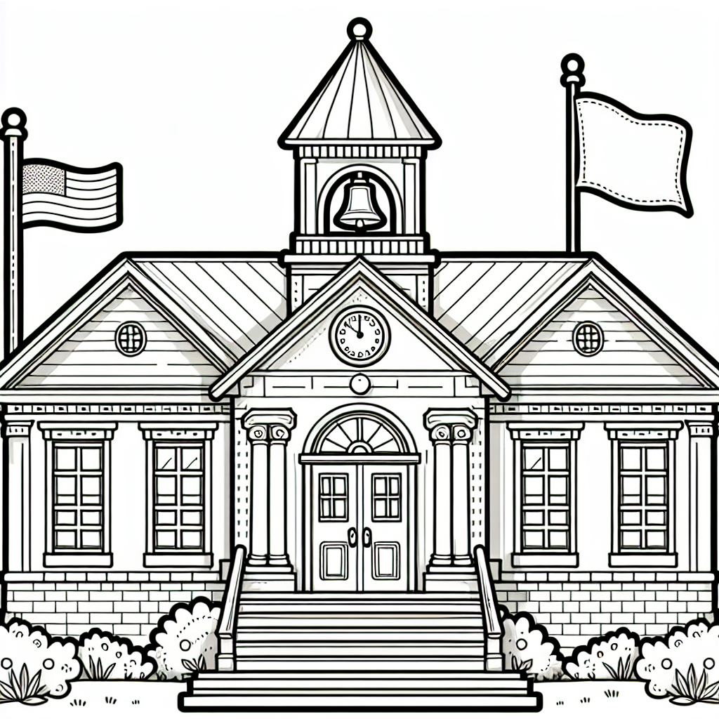 School Building coloring page