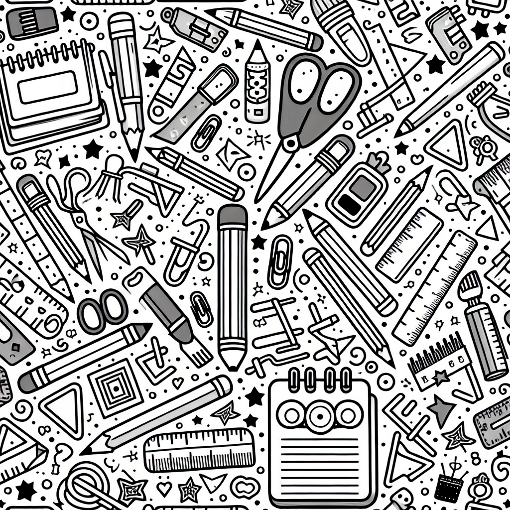 Supplies Pattern coloring page