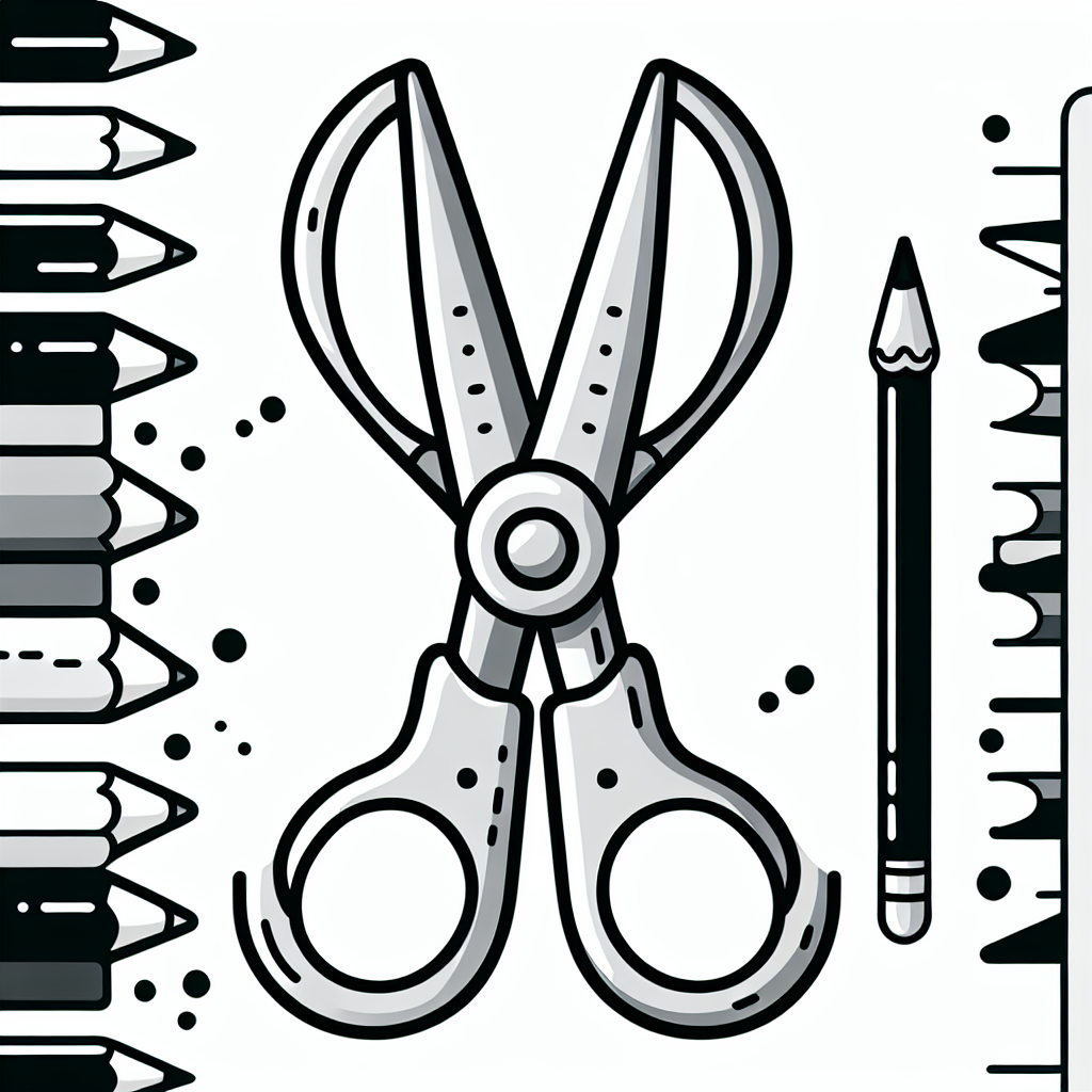 School Scissors coloring page