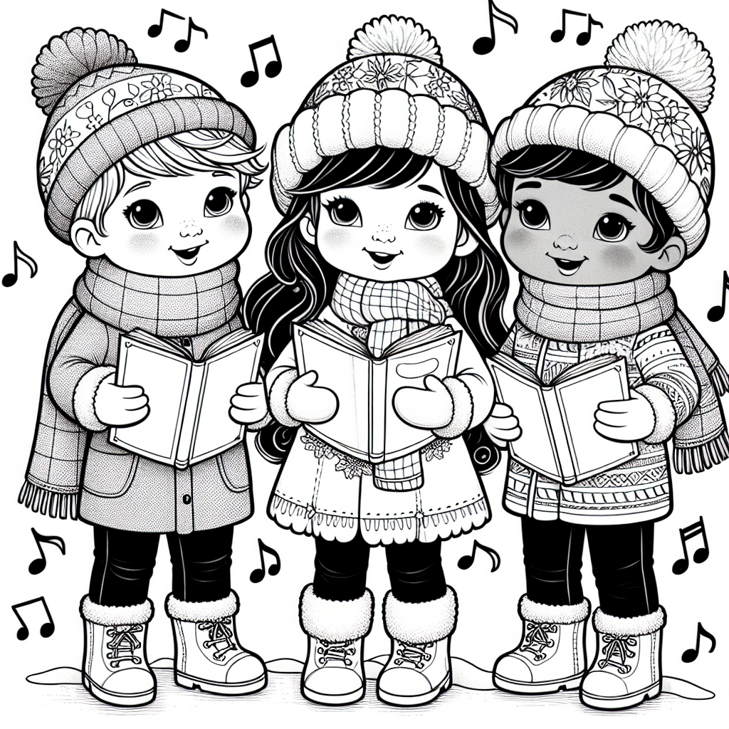 Christmas Carolers coloring page