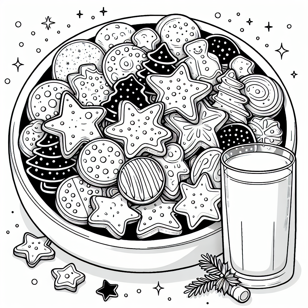 Christmas Cookie Plate coloring page