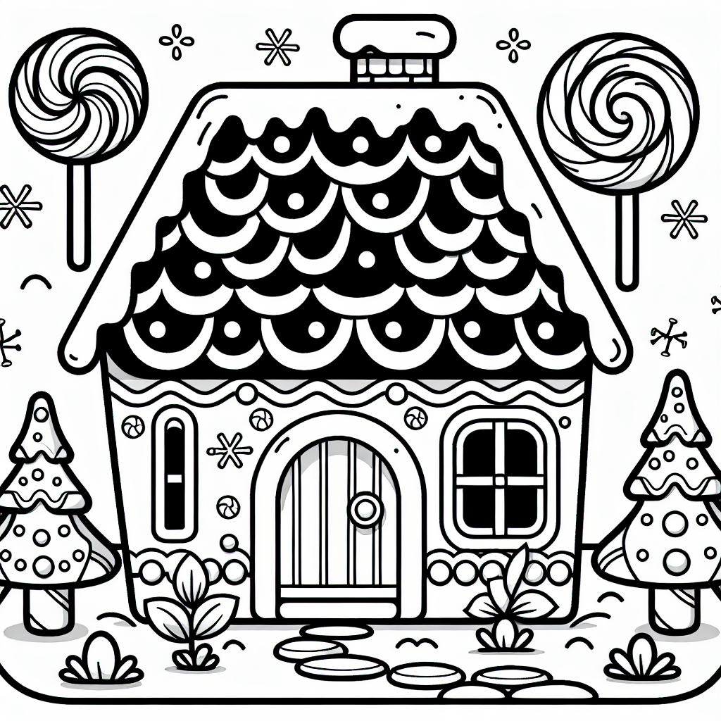 Gingerbread House coloring page