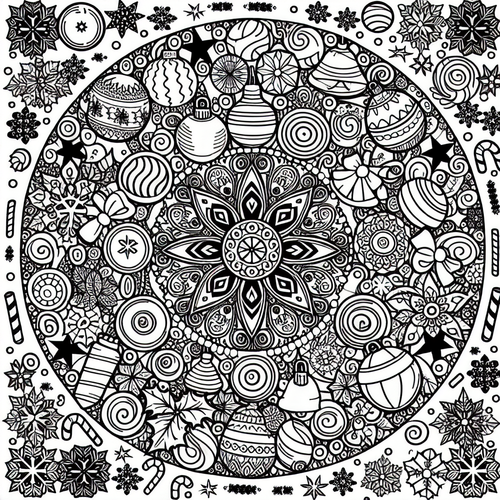 Christmas Ornament Mandala coloring page