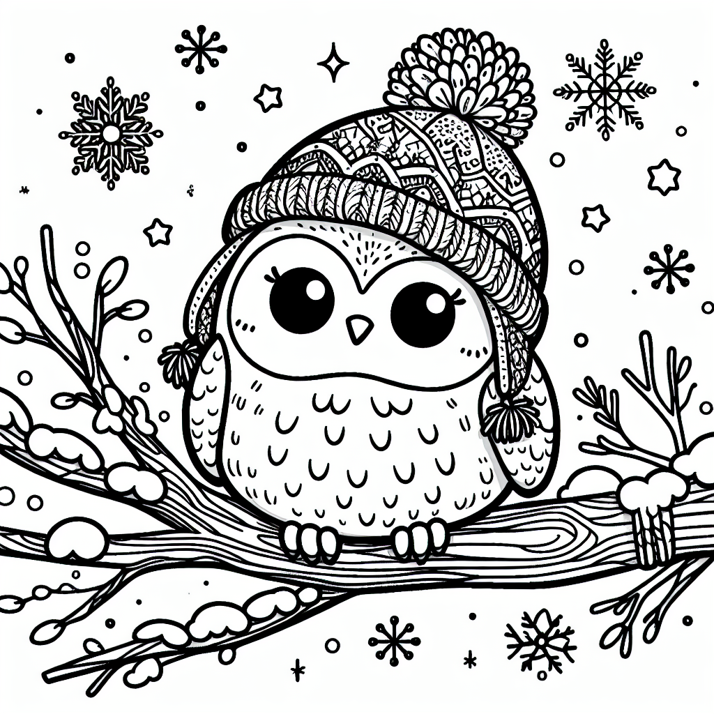 Winter Owl coloring page