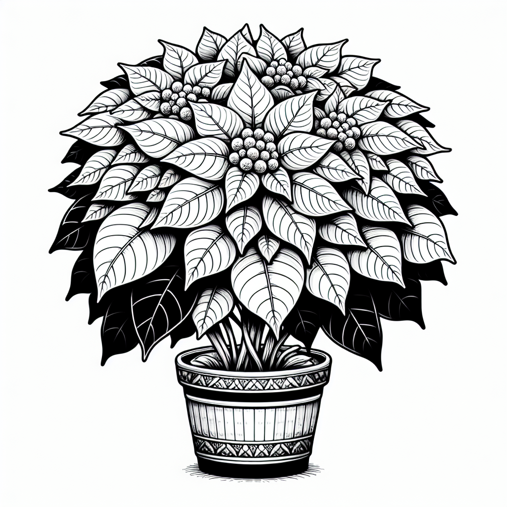 Poinsettia Flower coloring page