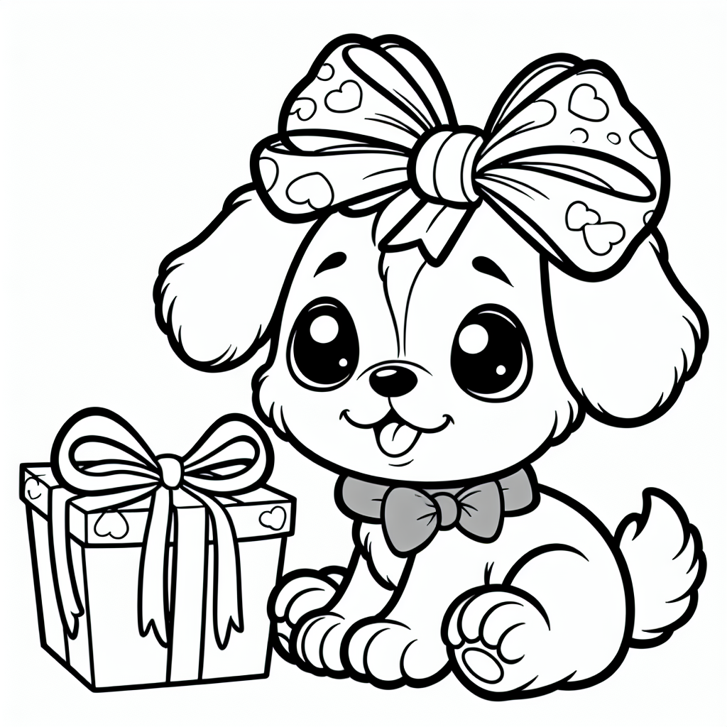 Christmas Puppy coloring page