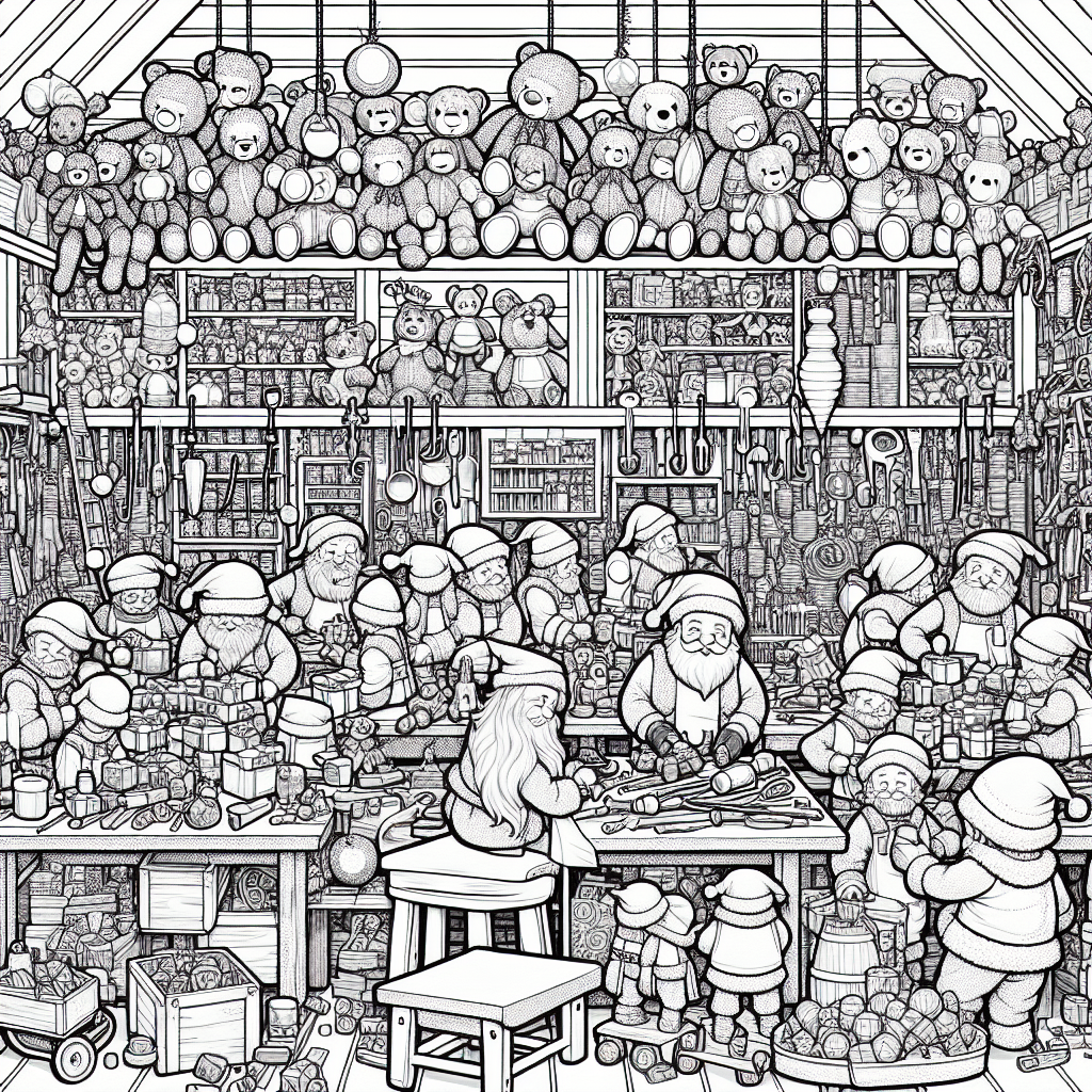 Santa's Toy Workshop coloring page