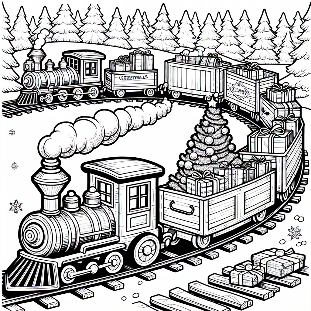 Christmas Toy Train coloring page