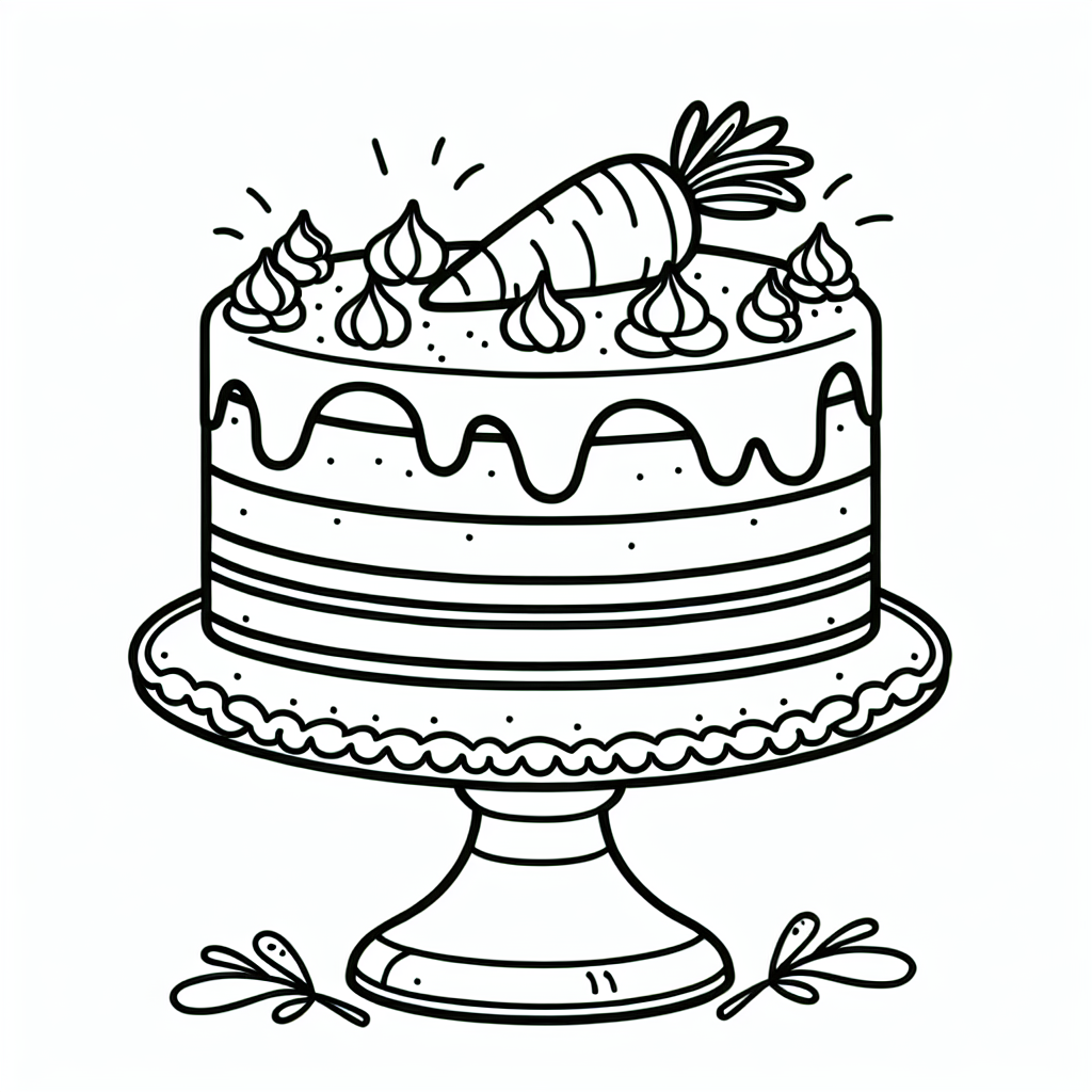 Easter Carrot Cake coloring page
