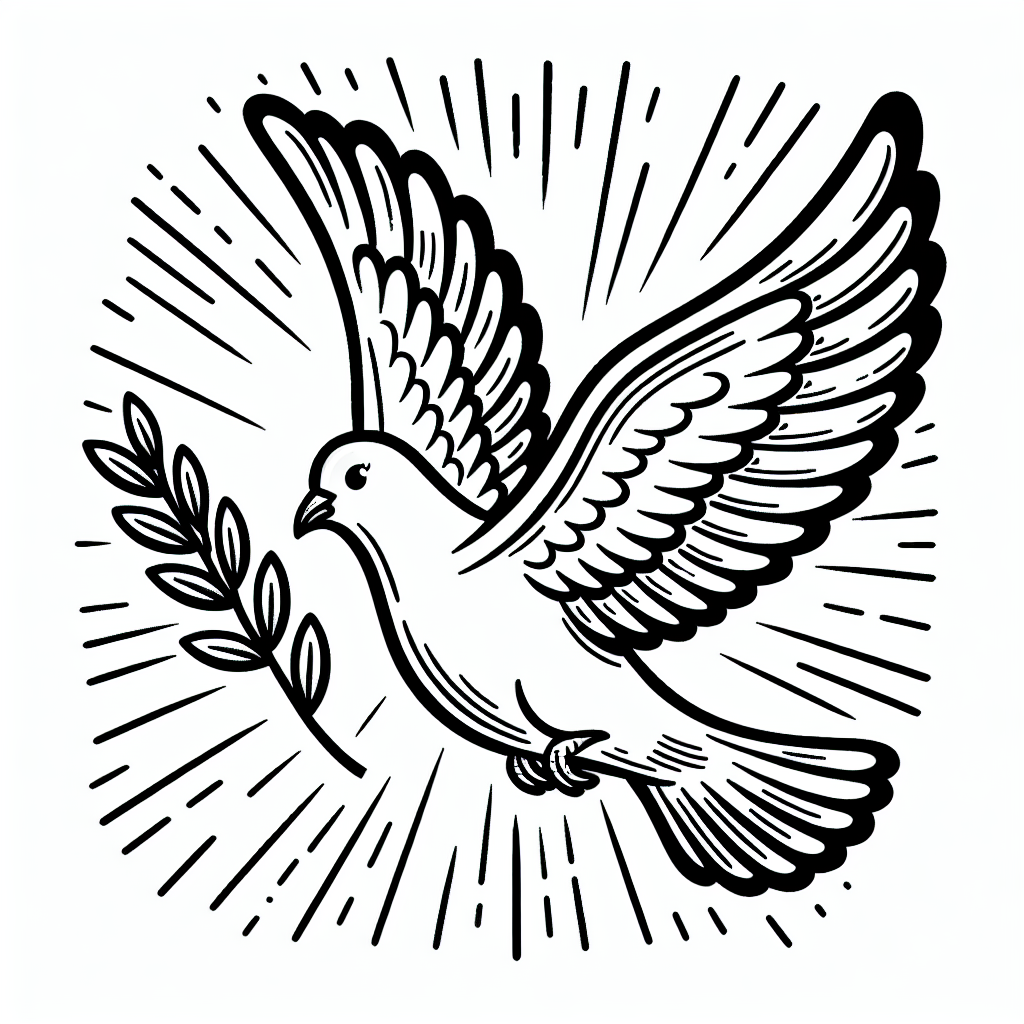 Easter Peace Dove coloring page
