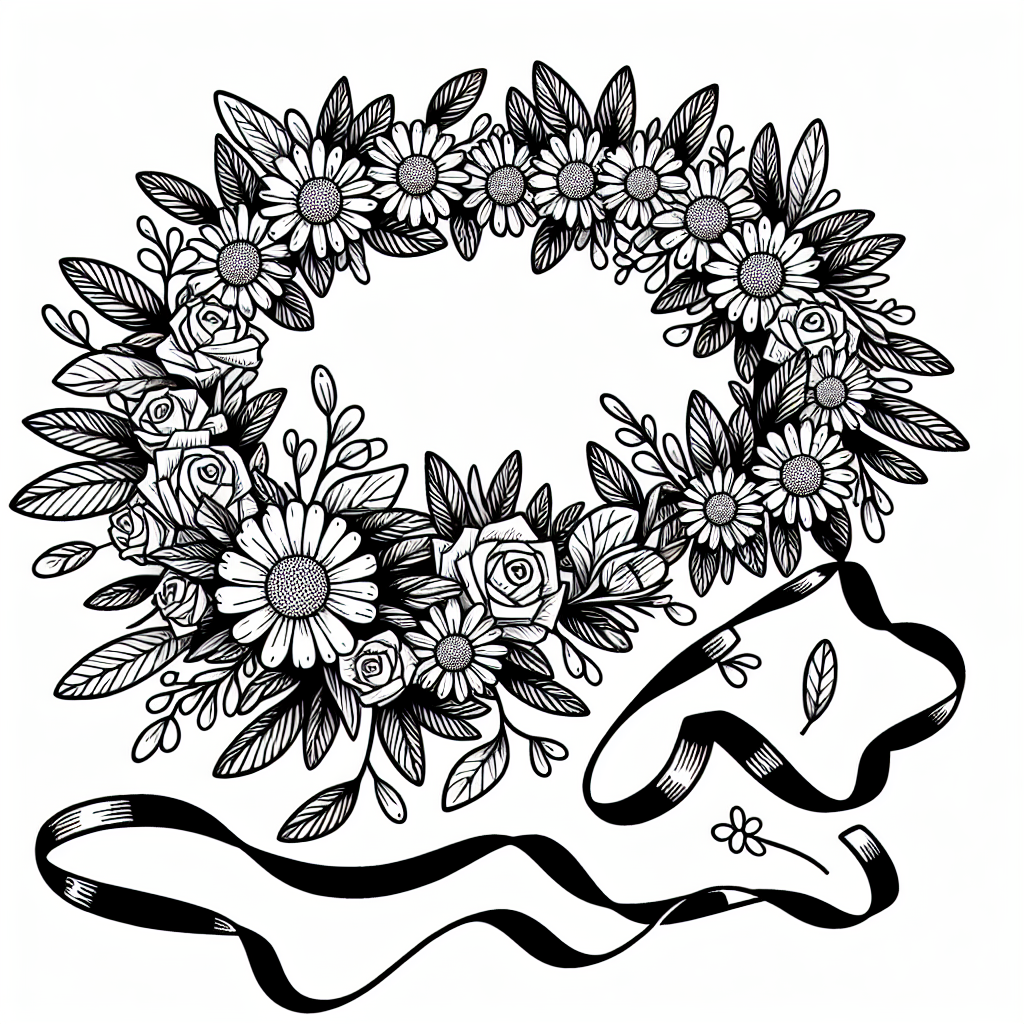 Flower Crown coloring page