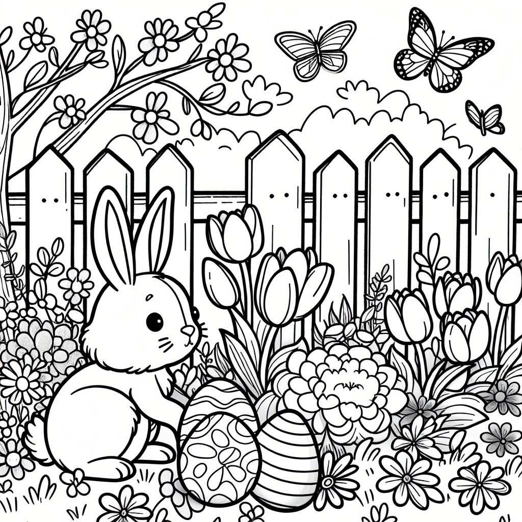 Easter Garden coloring page