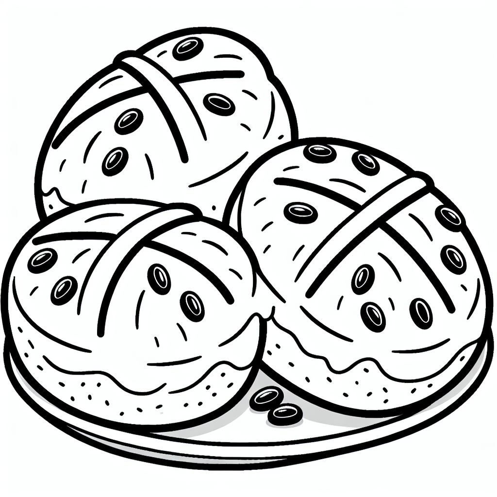 Hot Cross Buns coloring page