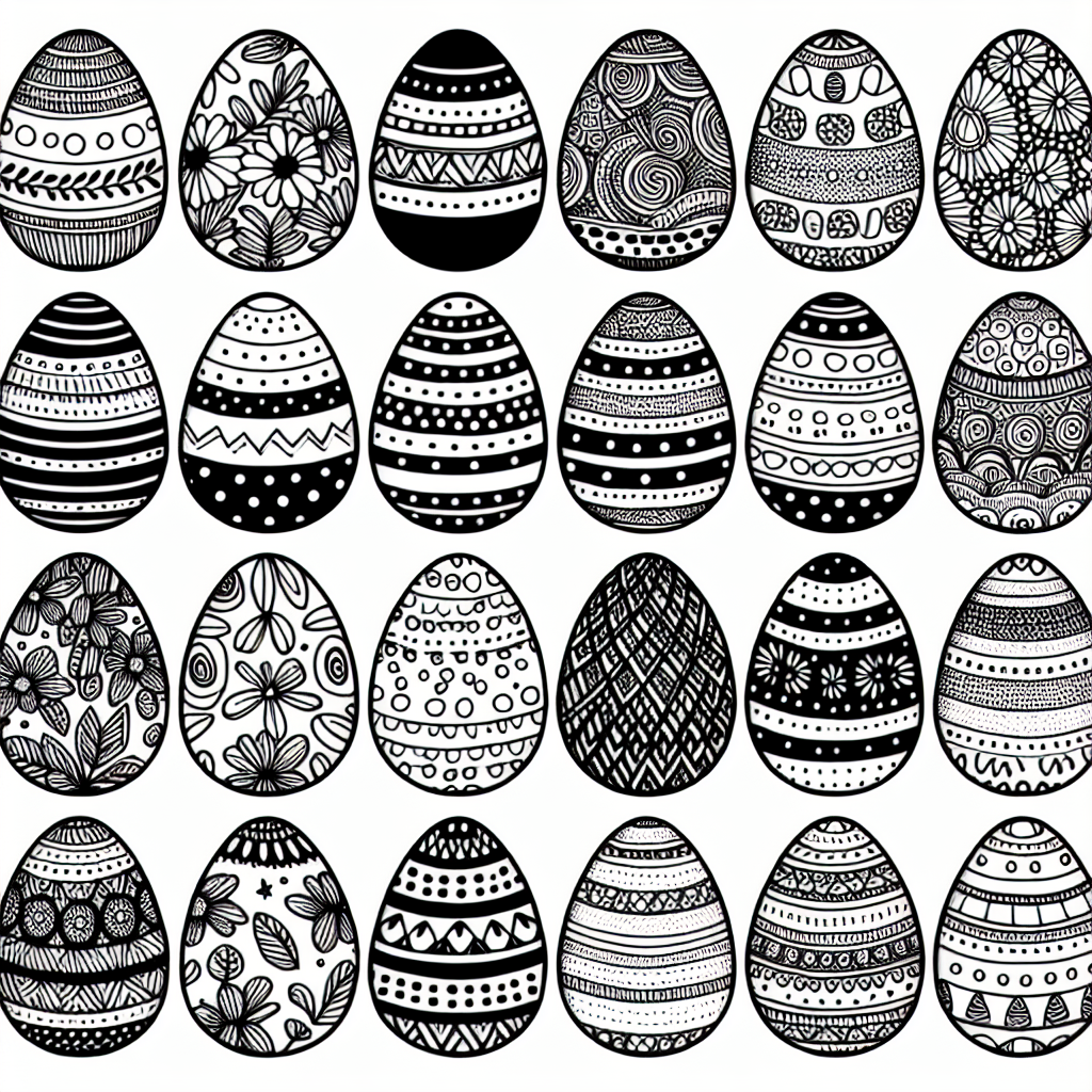 Fancy Egg Collection coloring page