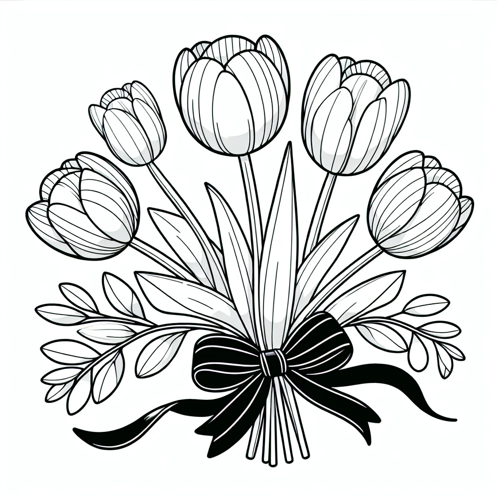 Easter Tulips coloring page