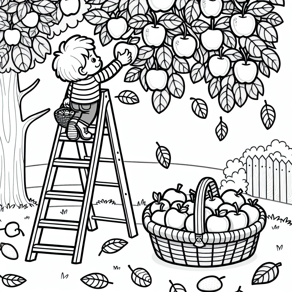 Apple Picking coloring page