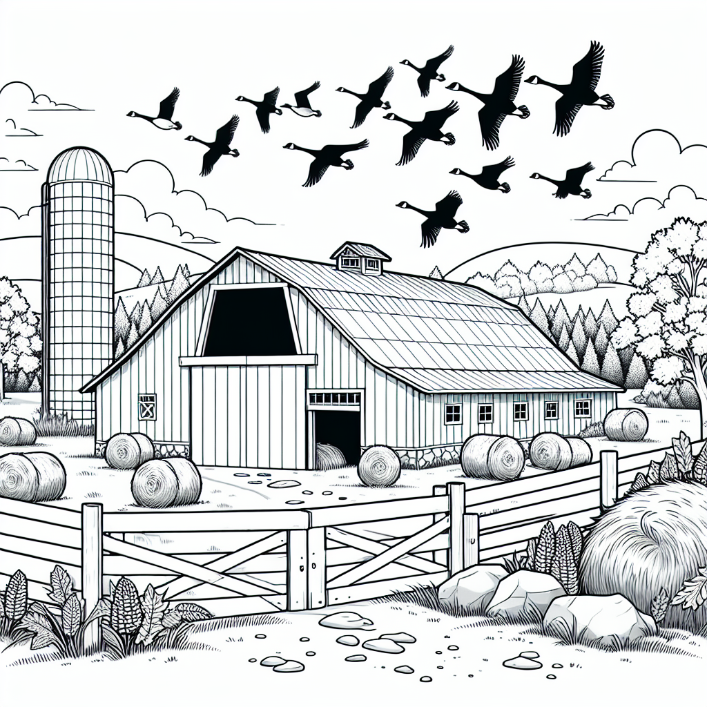 Autumn Farm Scene coloring page