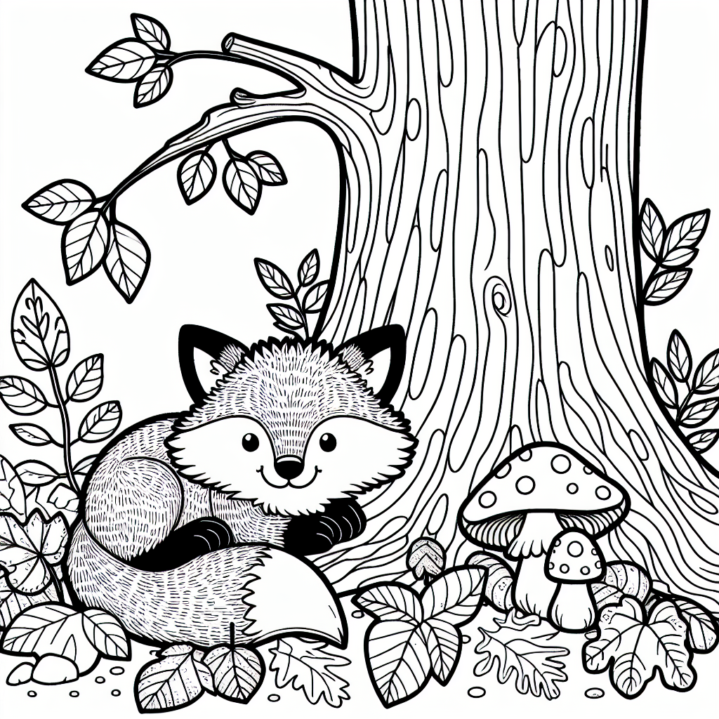 Fall Fox coloring page