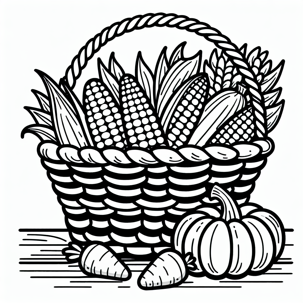 Harvest Basket coloring page