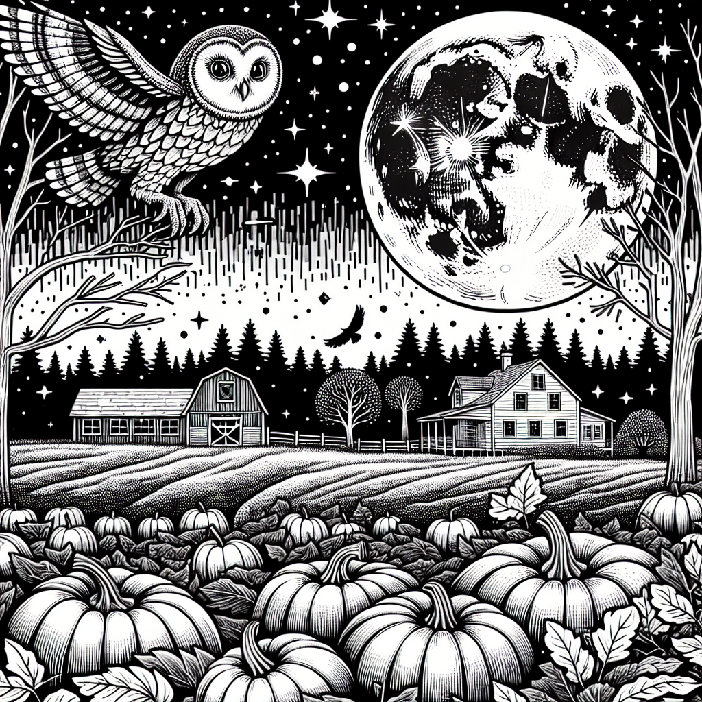 Harvest Moon Night coloring page