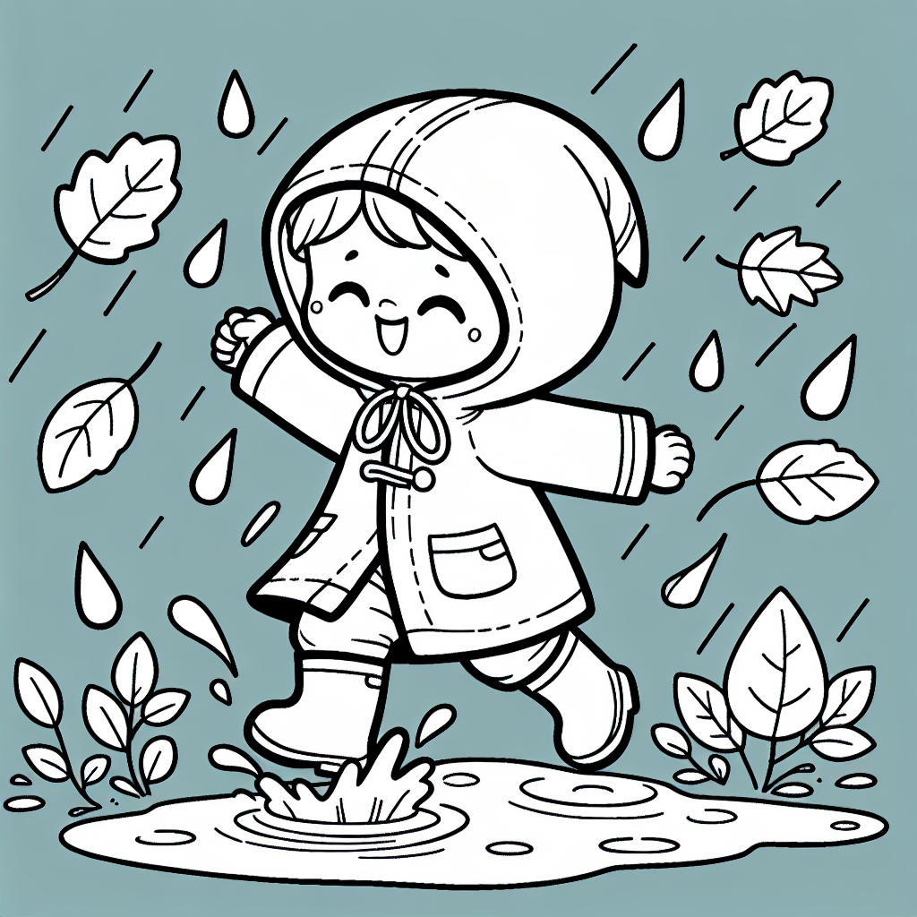Rainy Fall Day coloring page