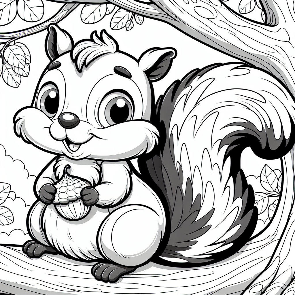 Busy Squirrel coloring page