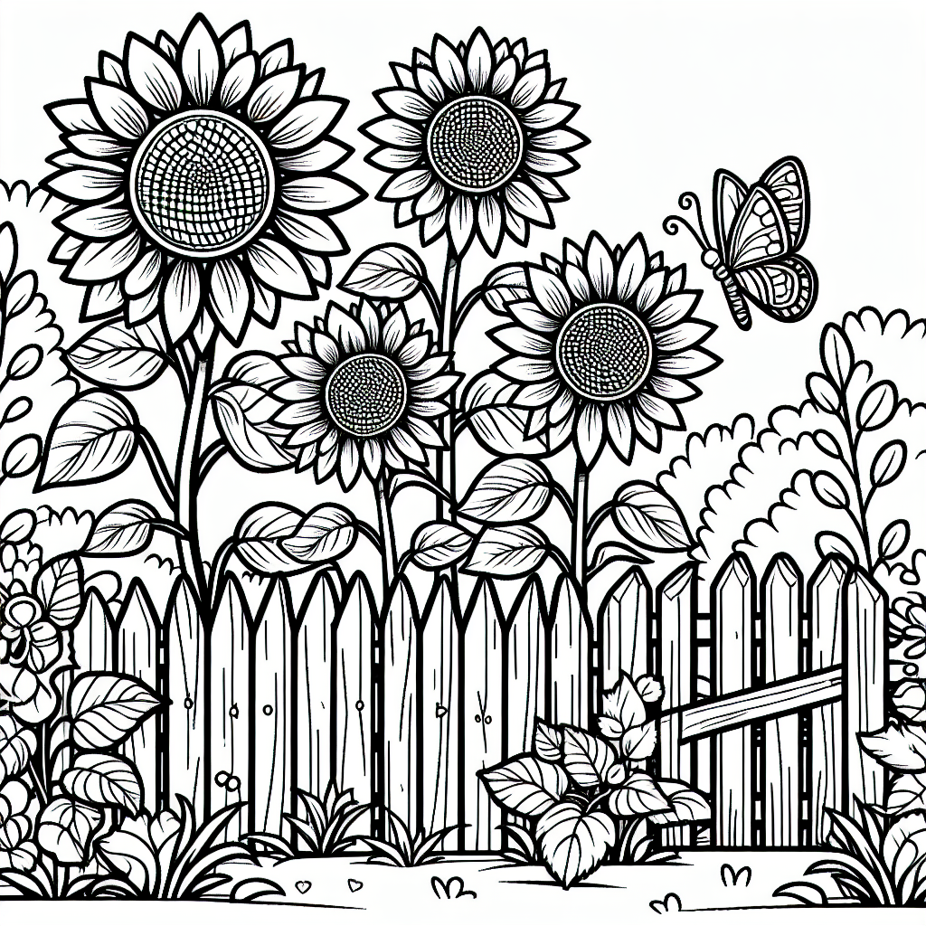 Sunflower Garden coloring page