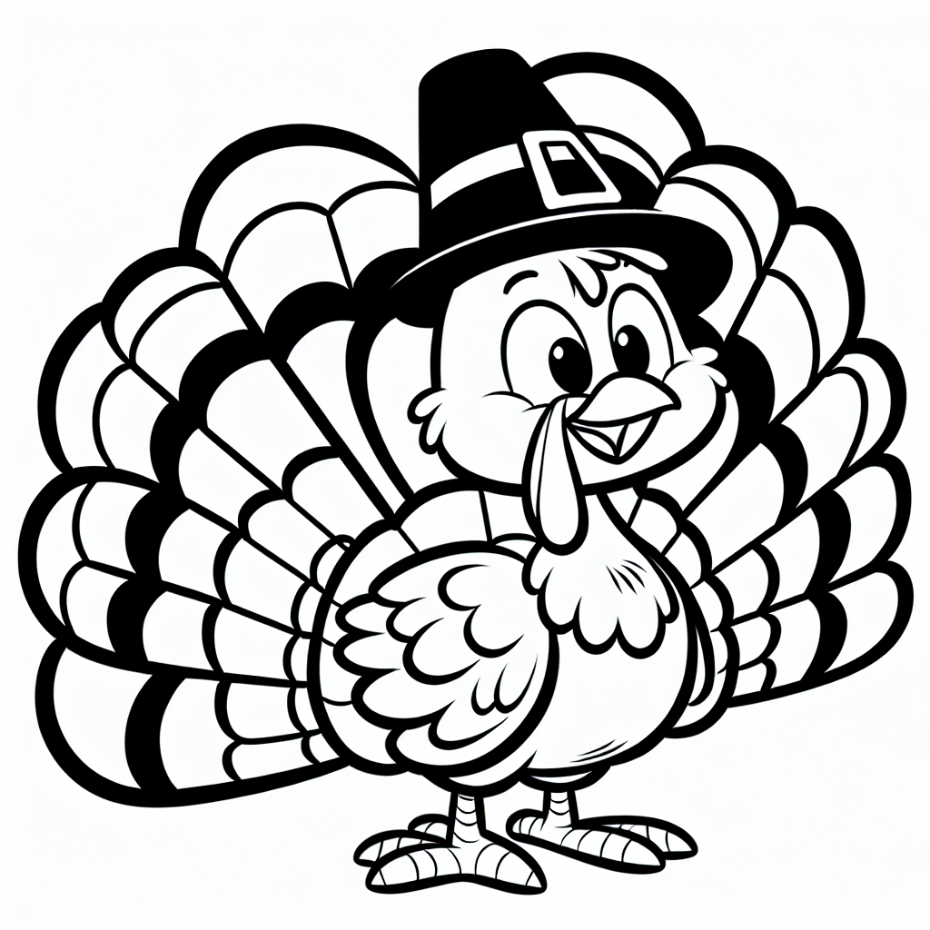 Happy Turkey coloring page