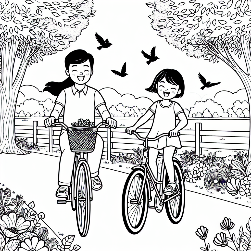 Bike Ride Together coloring page