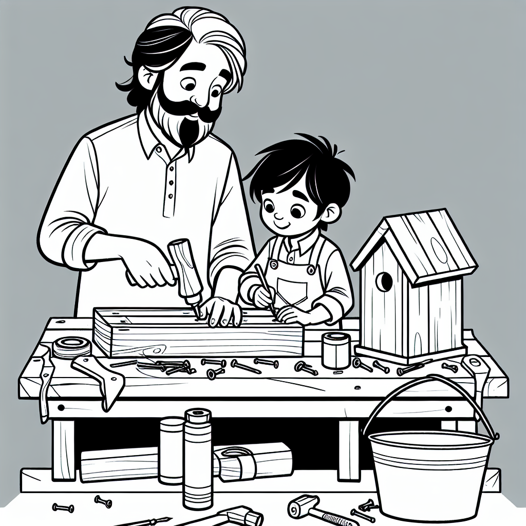 Building A Birdhouse coloring page