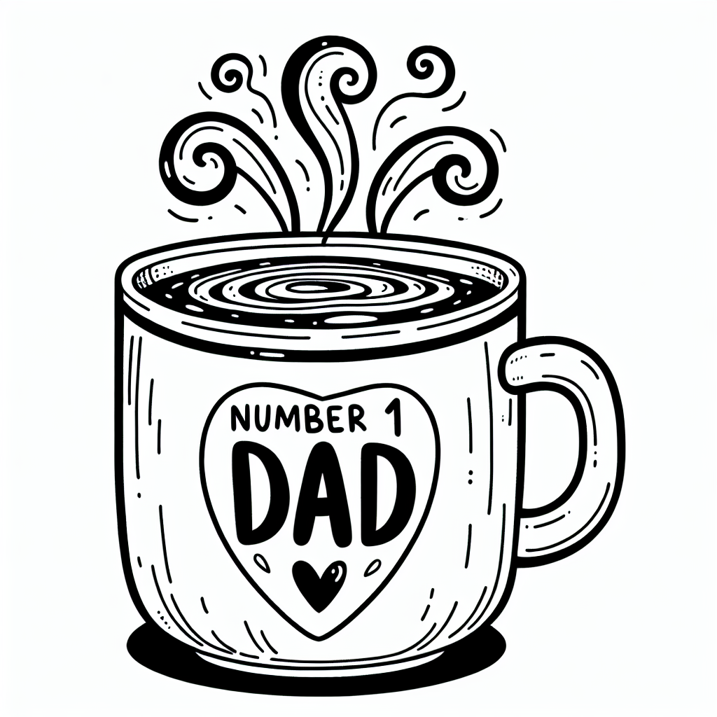 Number One Dad Mug coloring page