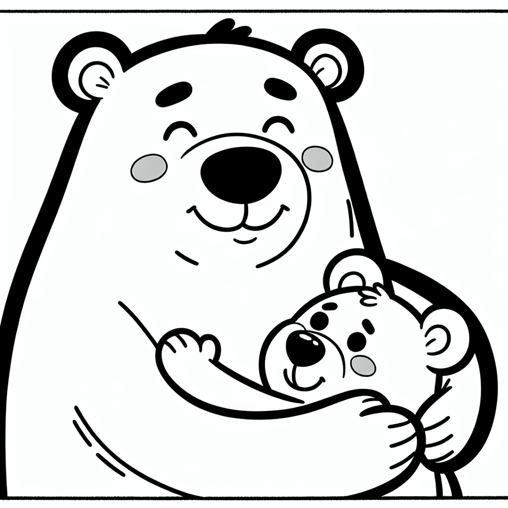 Papa Bear Hug coloring page