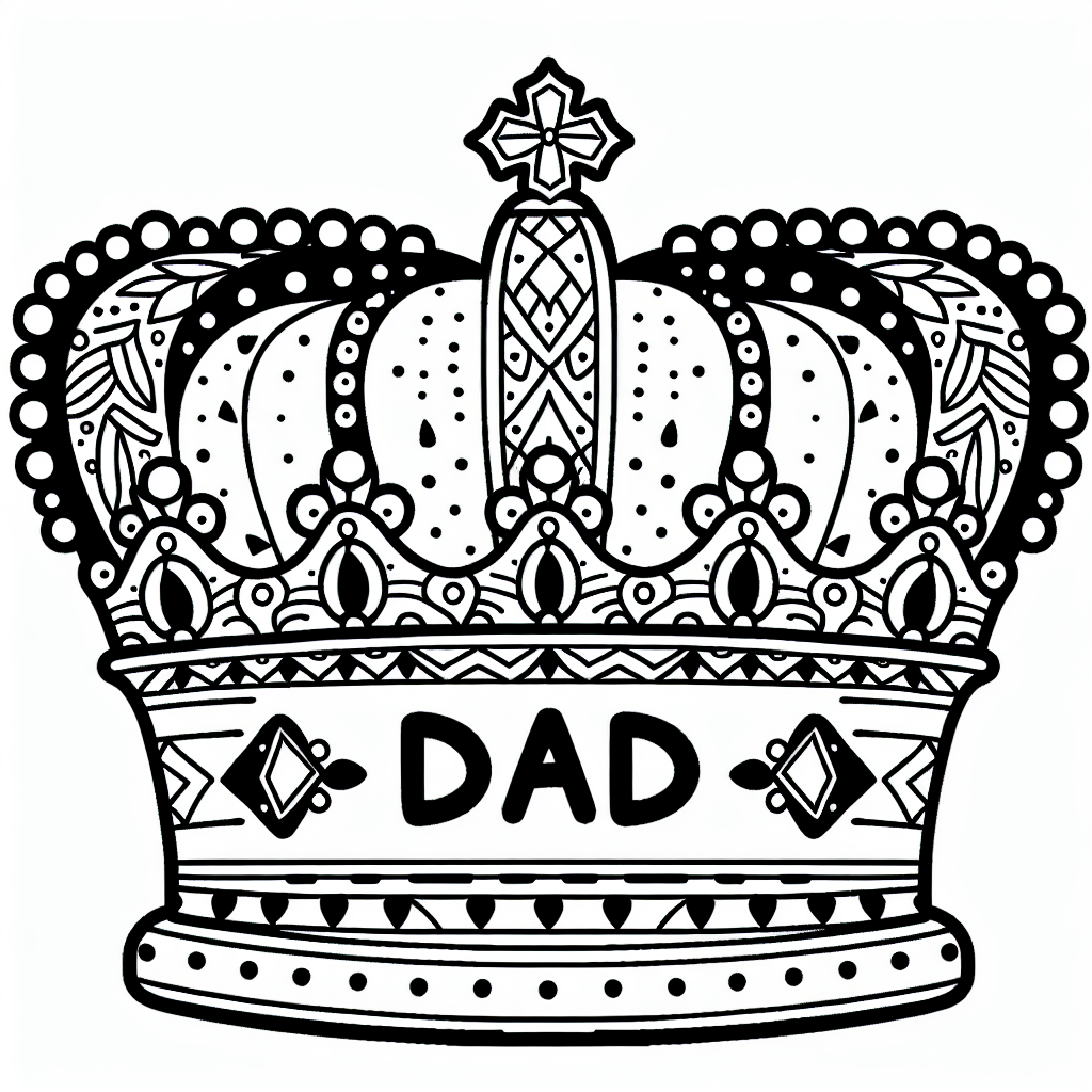 King Dad Crown coloring page