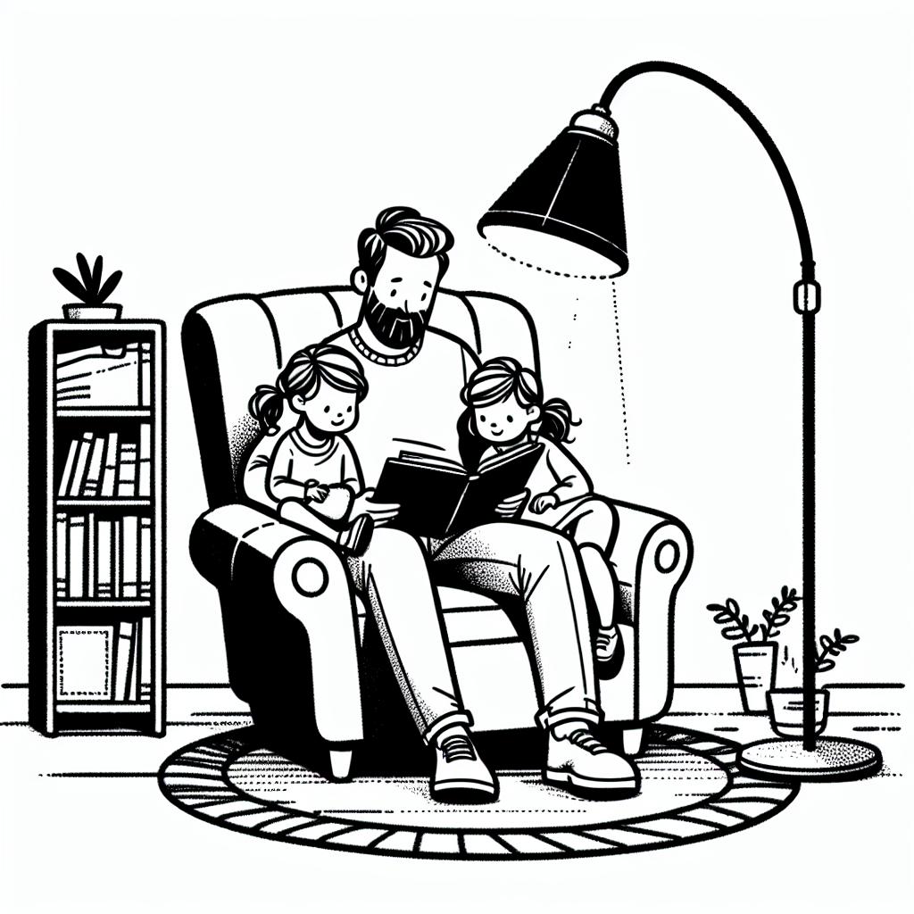 Storytime With Dad coloring page