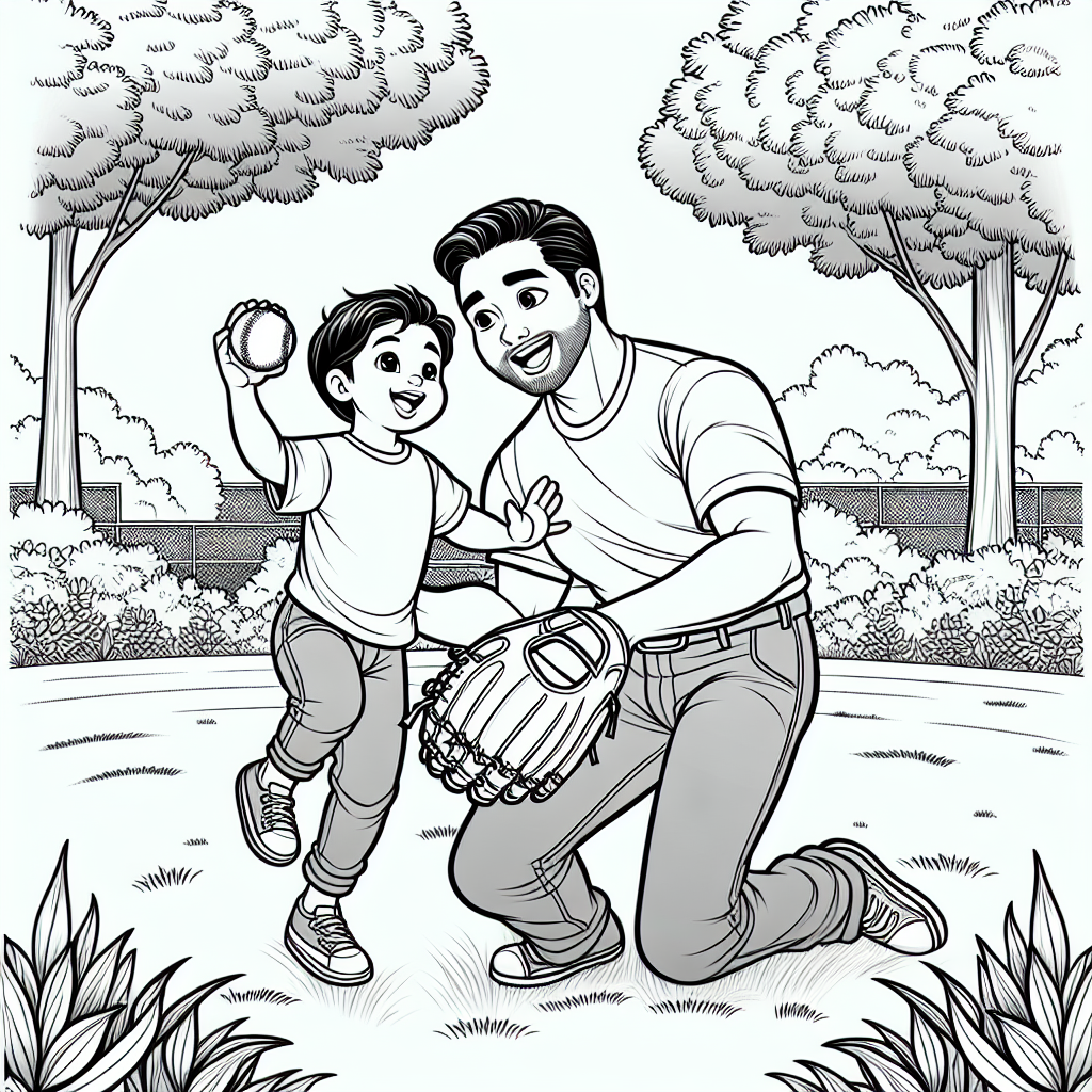 Playing Catch coloring page