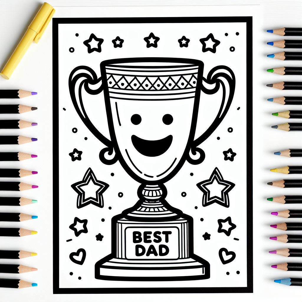 Best Dad Trophy coloring page