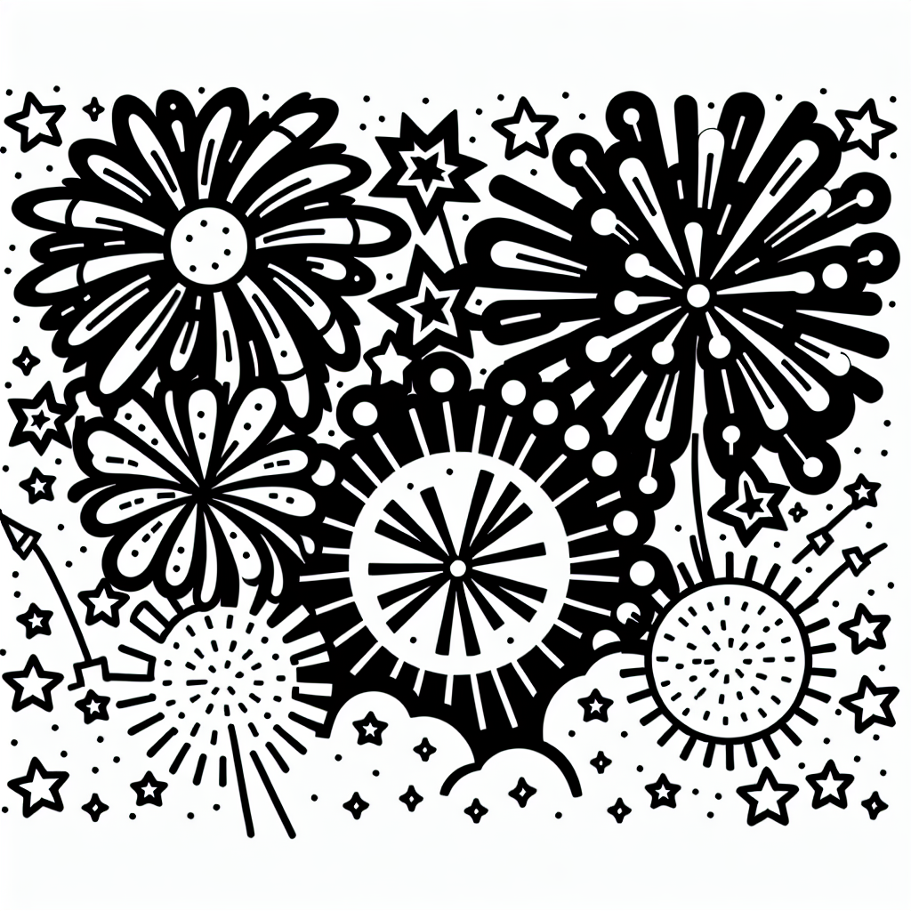 Fireworks Display coloring page