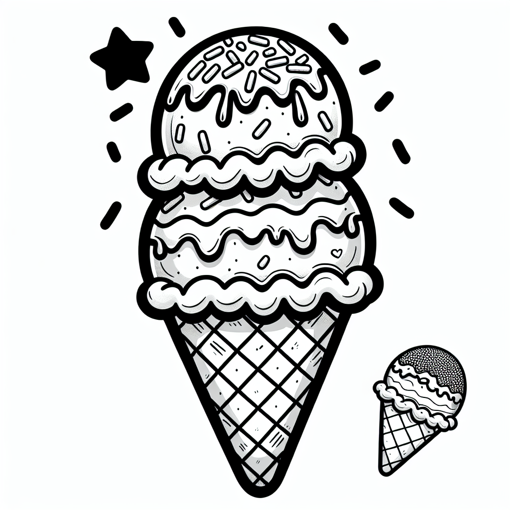 Patriotic Ice Cream coloring page