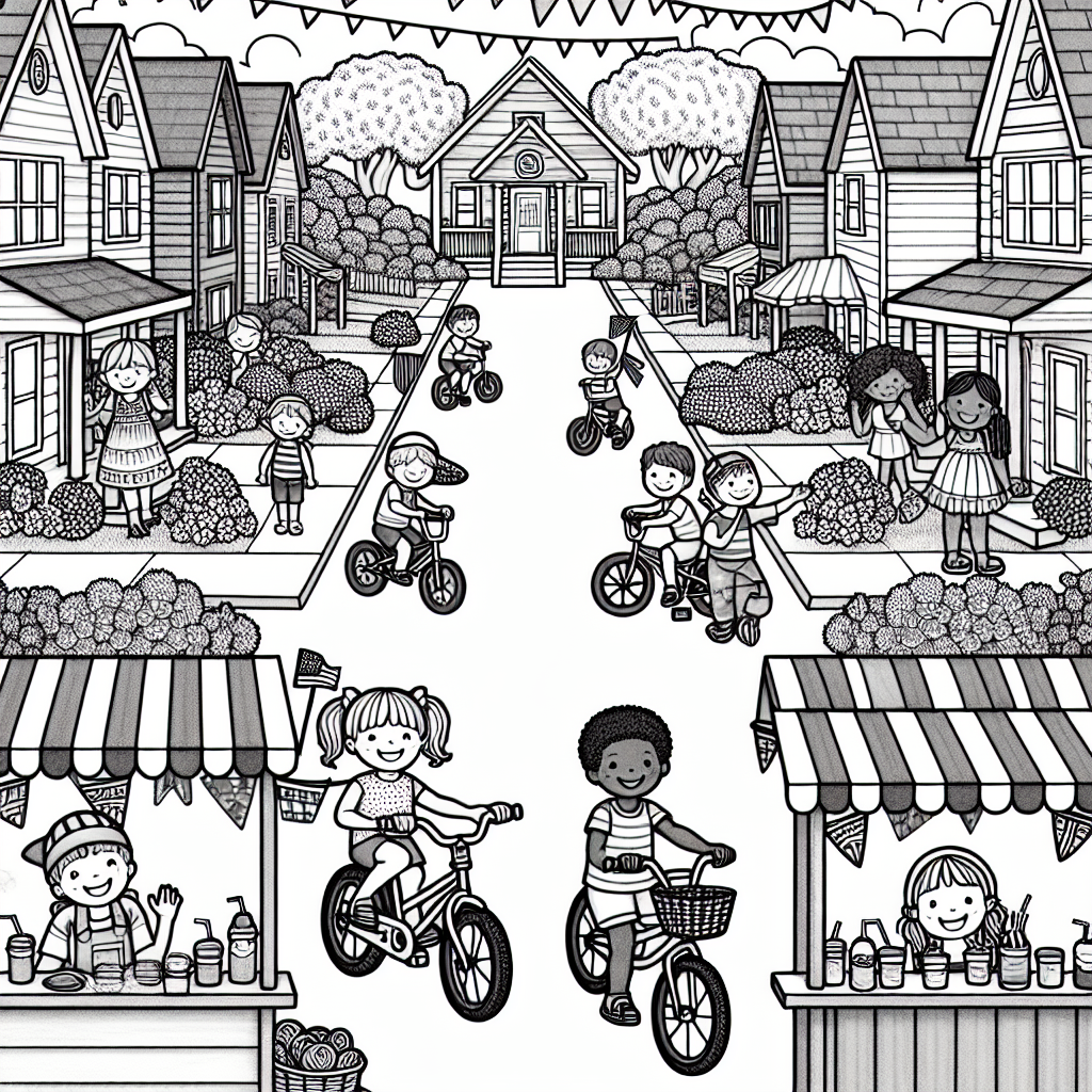 Neighborhood Celebration coloring page