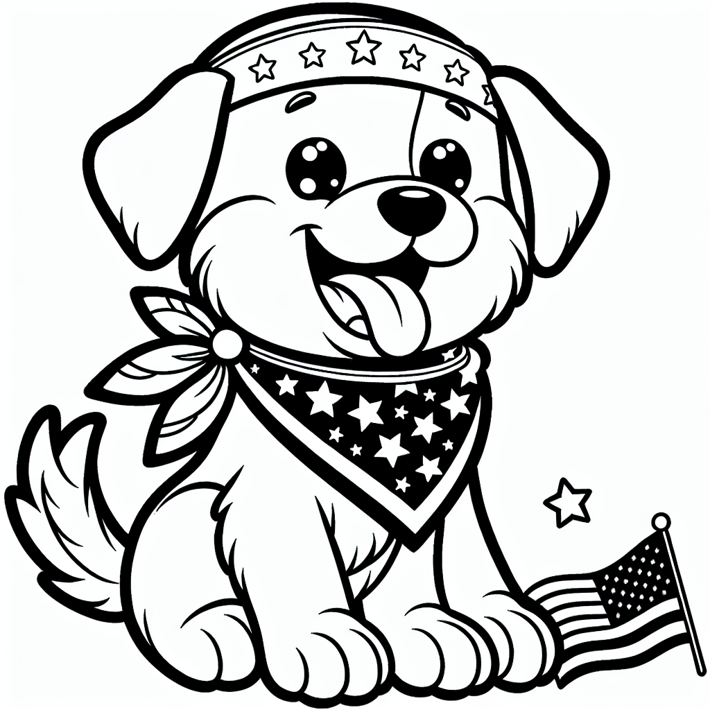 Patriotic Puppy coloring page