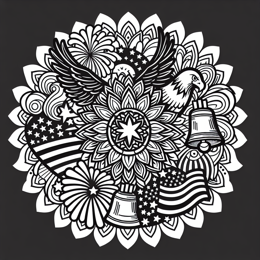 Patriotic Mandala coloring page