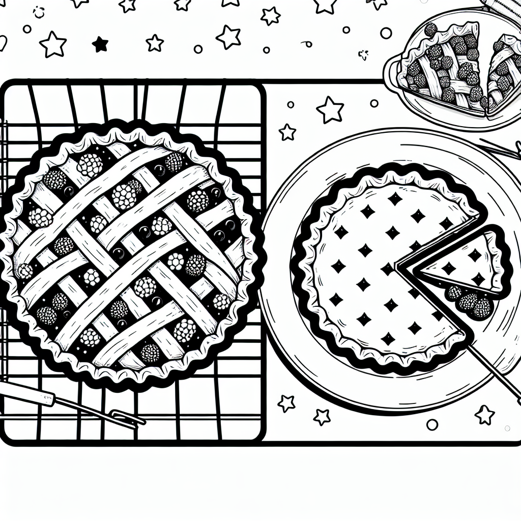 Berry Pie Dessert coloring page