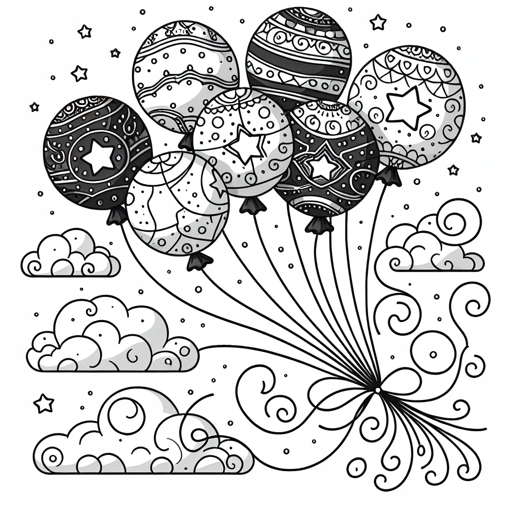 Patriotic Balloons coloring page