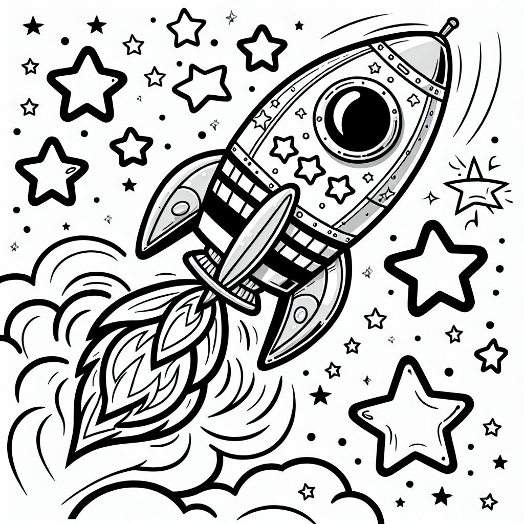 Patriotic Rocket coloring page