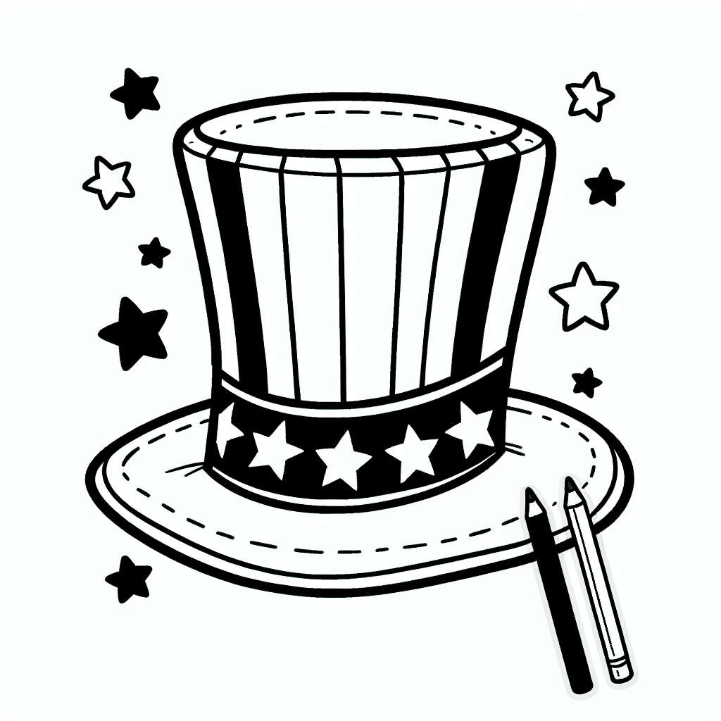 Uncle Sam Hat coloring page